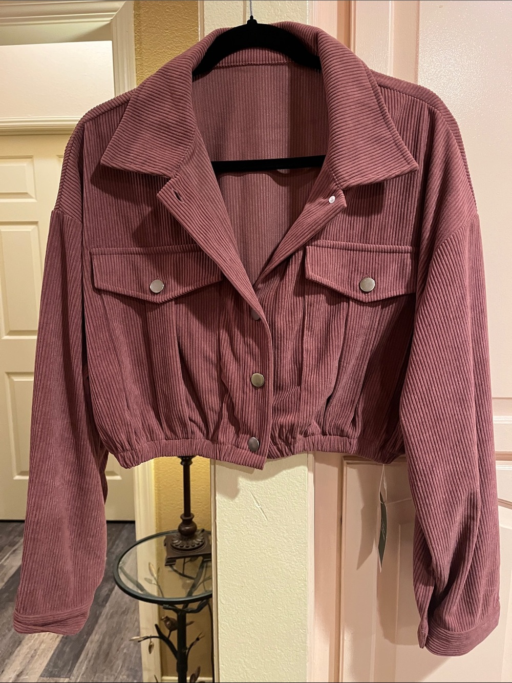 HALARA Cropped Corduroy Jacket in Dusty Rose NWT, NIB